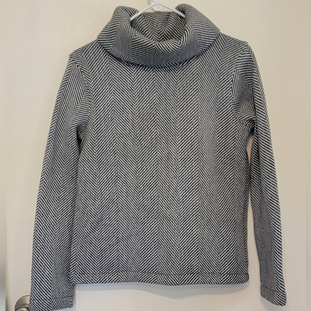Women's J Crew Herringbone Cowl Neck Shirt Size Small